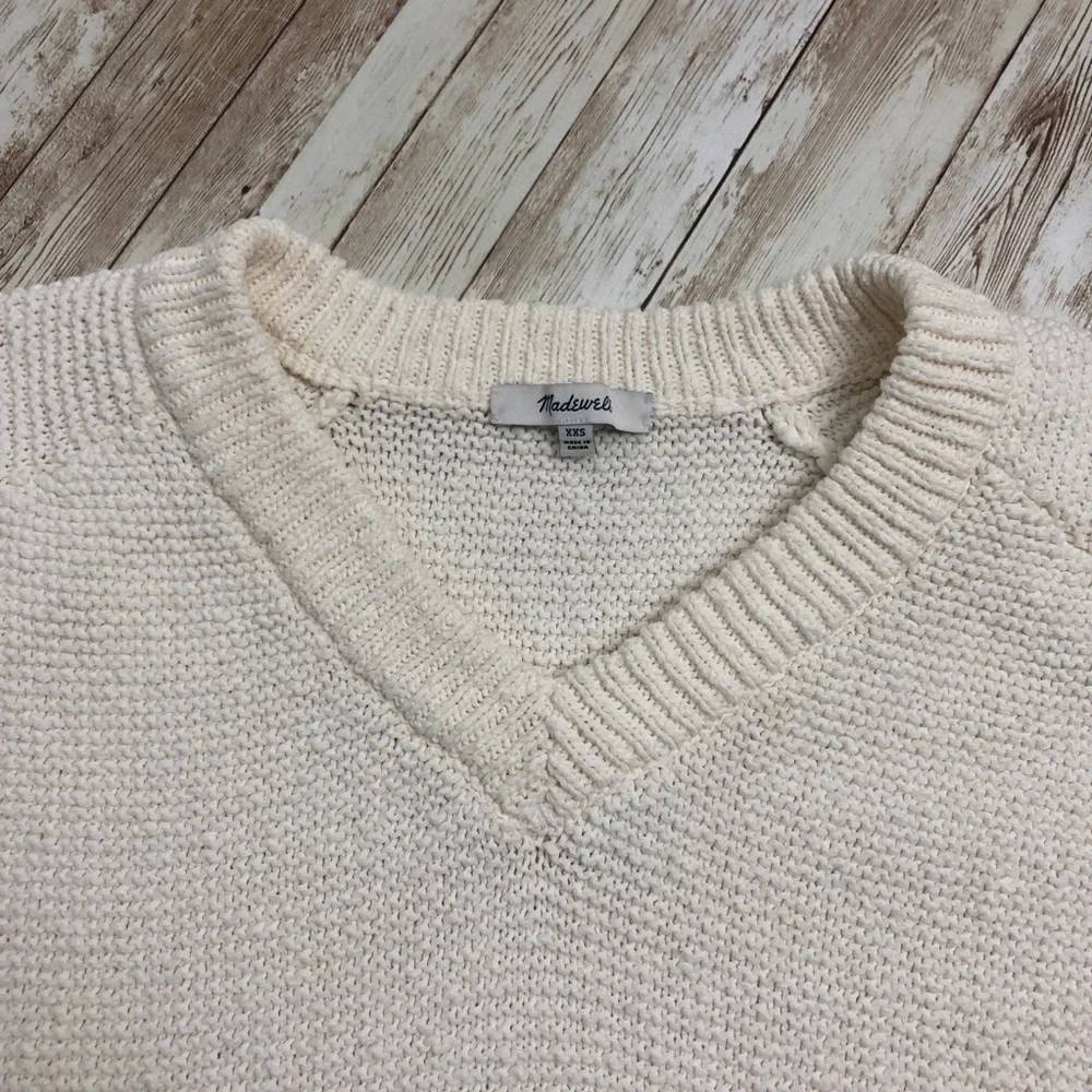 Madewell Arden V-Neck Crop Pullover Sweater Oversized
